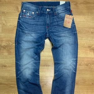 TRUE RELIGION STRAIGHT FIT RED STITCH JEAN